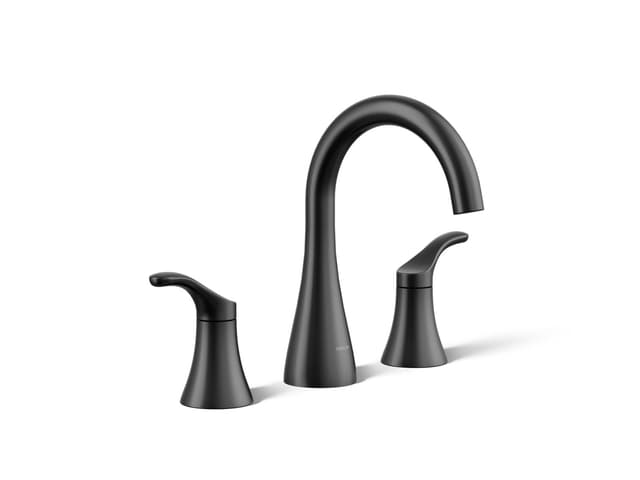 Kohler Simplice Widespread bathroom sink faucet, 1.2 gpm - Matte Black