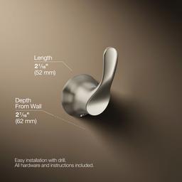 Kohler | Simplice | Robe Hook - Vibrant Brushed Nickel - image 3