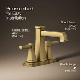 Kohler | Riff | Centerset Bathroom Sink Faucet - Vibrant Brushed Moderne Brass - image 3