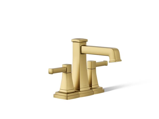 Kohler | Riff | Centerset Bathroom Sink Faucet - Vibrant Brushed Moderne Brass