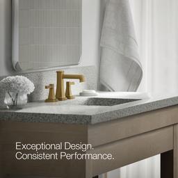 Kohler | Riff | Widespread Bathroom Sink Faucet - Vibrant Brushed Moderne Brass - image 4
