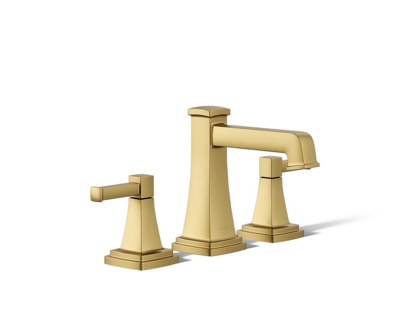 Kohler | Riff | Widespread Bathroom Sink Faucet - Vibrant Brushed Moderne Brass by Kohler