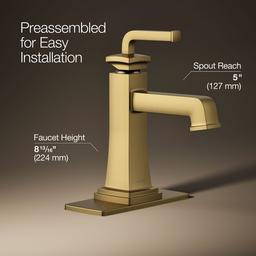 Kohler | Riff | Bathroom Sink Faucet - Vibrant Brushed Moderne Brass - image 3