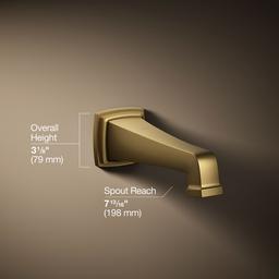 Kohler | Riff | Wall Mounted Tub Filler - Vibrant Brushed Moderne Brass - image 3