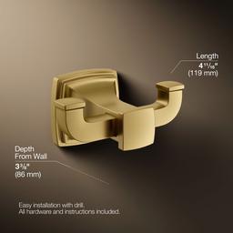 Kohler | Riff | Robe Hook - Vibrant Brushed Moderne Brass - image 3