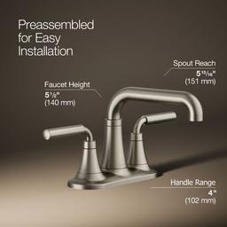 Kohler | Tone | Centerset Bathroom Sink Faucet - Vibrant Brushed Nickel - image 3