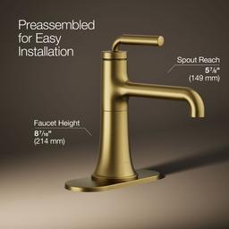 Kohler | Tone | Single Handle Faucet - Vibrant Brushed Moderne Brass - image 3