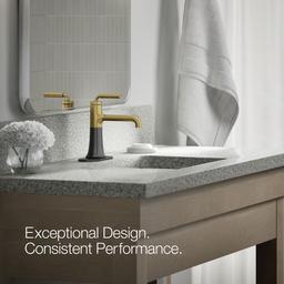 Kohler | Tone | Single Handle Faucet - Matte Black With Brushed Moderne Brass - image 4