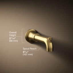 Kohler | Tone | Wall Mounted Tub Filler - Vibrant Brushed Moderne Brass - image 3