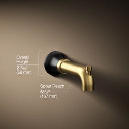 Kohler | Tone | Tub Spout - Matte Black With Brushed Moderne Brass - image 3