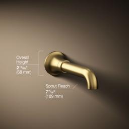 Kohler | Tone | Wall Mounted Tub Filler - Vibrant Brushed Moderne Brass - image 3
