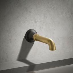 Kohler | Tone | Wall Mounted Tub Filler - Matte Black With Brushed Moderne Brass - image 2