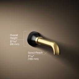 Kohler | Tone | Wall Mounted Tub Filler - Matte Black With Brushed Moderne Brass - image 3