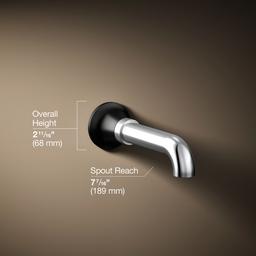 Kohler | Tone | Wall Mounted Tub Filler - Polished Chrome With Matte Black - image 3