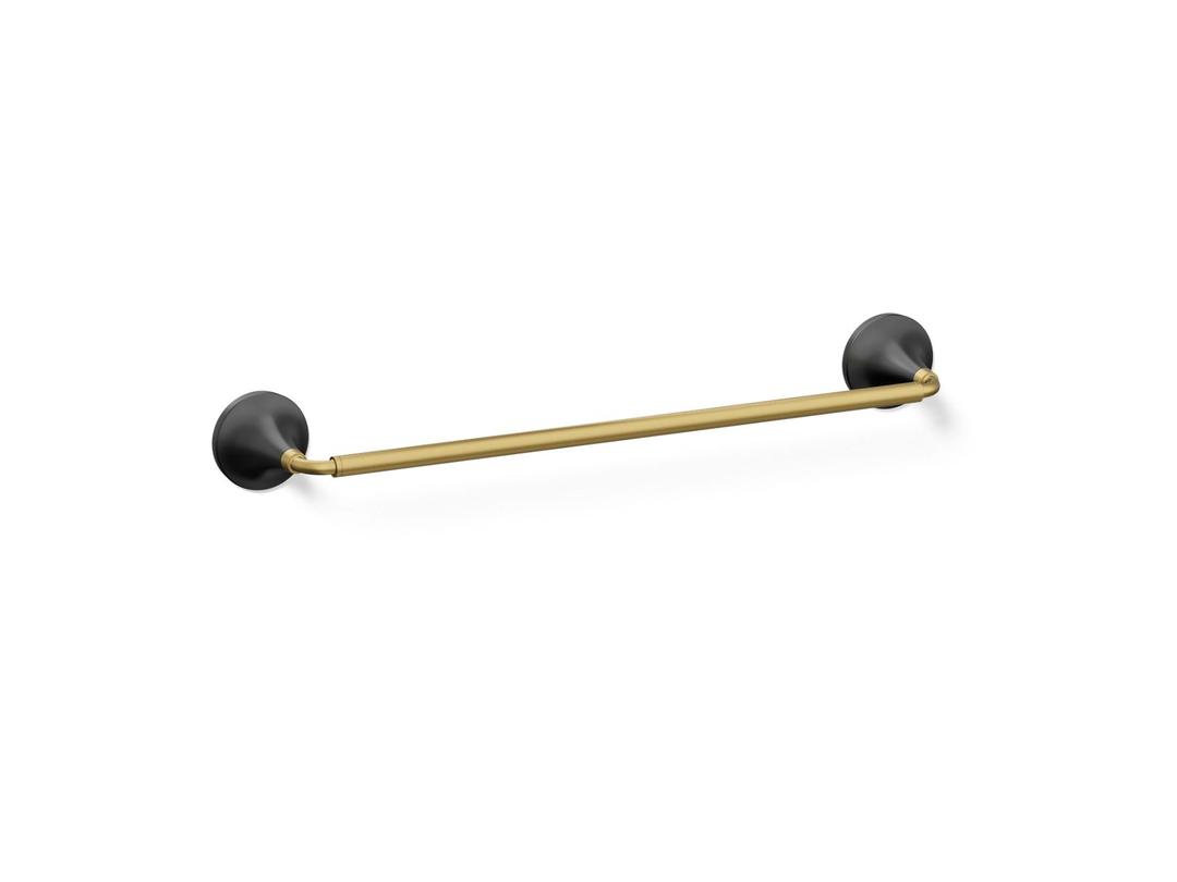 Kohler | Tone | Towel Bar - Matte Black With Brushed Moderne Brass by Kohler