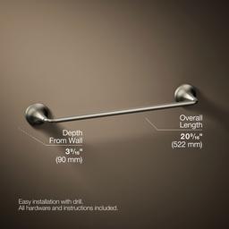 Kohler | Tone | Towel Bar - Vibrant Brushed Nickel - image 3