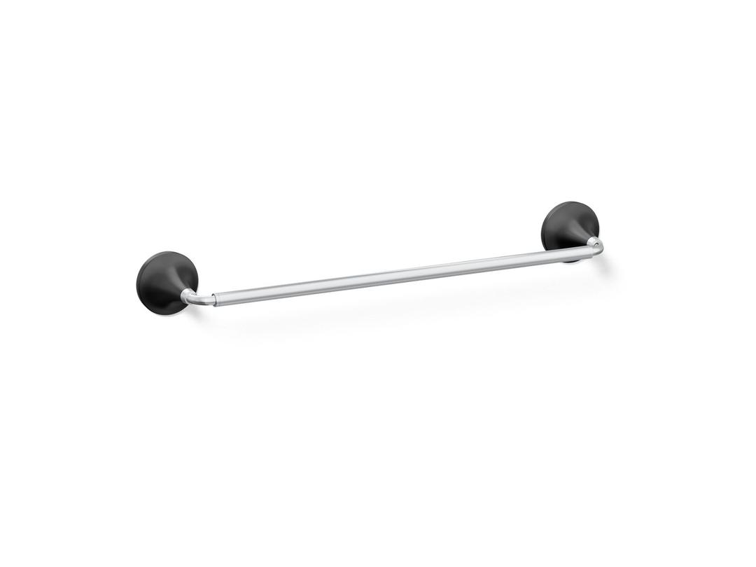 Kohler | Tone | Towel Bar - Polished Chrome With Matte Black by Kohler