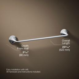 Kohler | Tone | Towel Bar - Polished Chrome - image 3