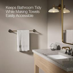 Kohler | Tone | Towel Bar - Matte Black With Brushed Moderne Brass - image 4