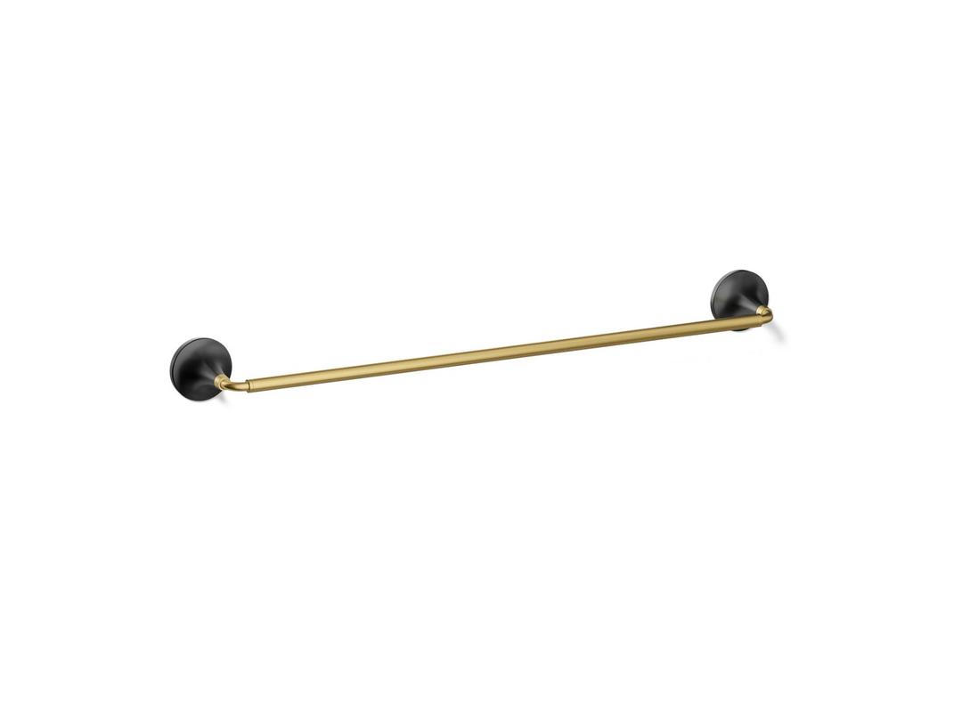 Kohler | Tone | Towel Bar - Matte Black With Brushed Moderne Brass by Kohler