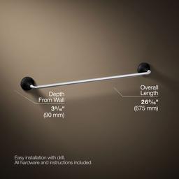 Kohler | Tone | Towel Bar - Polished Chrome With Matte Black - image 3