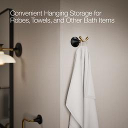 Kohler | Tone | Robe Hook - Matte Black With Brushed Moderne Brass - image 4