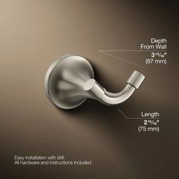Kohler | Tone | Robe Hook - Vibrant Brushed Nickel - image 3