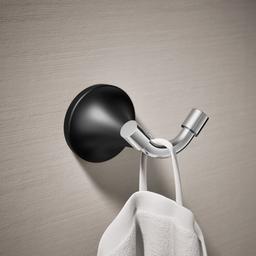 Kohler | Tone | Robe Hook - Polished Chrome With Matte Black - image 2