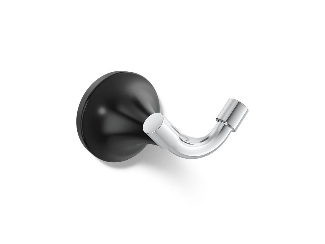 Kohler | Tone | Robe Hook - Polished Chrome With Matte Black by Kohler