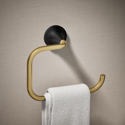 Kohler | Tone | Towel Ring - Matte Black With Brushed Moderne Brass - image 2