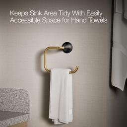 Kohler | Tone | Towel Ring - Matte Black With Brushed Moderne Brass - image 4