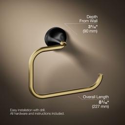 Kohler | Tone | Towel Ring - Matte Black With Brushed Moderne Brass - image 3