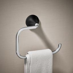 Kohler | Tone | Towel Ring - Polished Chrome With Matte Black - image 2
