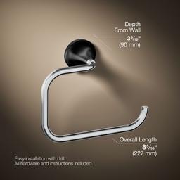 Kohler | Tone | Towel Ring - Polished Chrome With Matte Black - image 3