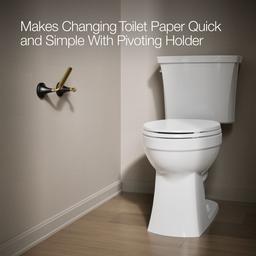 Kohler | Tone | Toilet Paper Holder - Matte Black With Brushed Moderne Brass - image 4