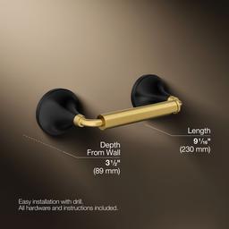 Kohler | Tone | Toilet Paper Holder - Matte Black With Brushed Moderne Brass - image 3