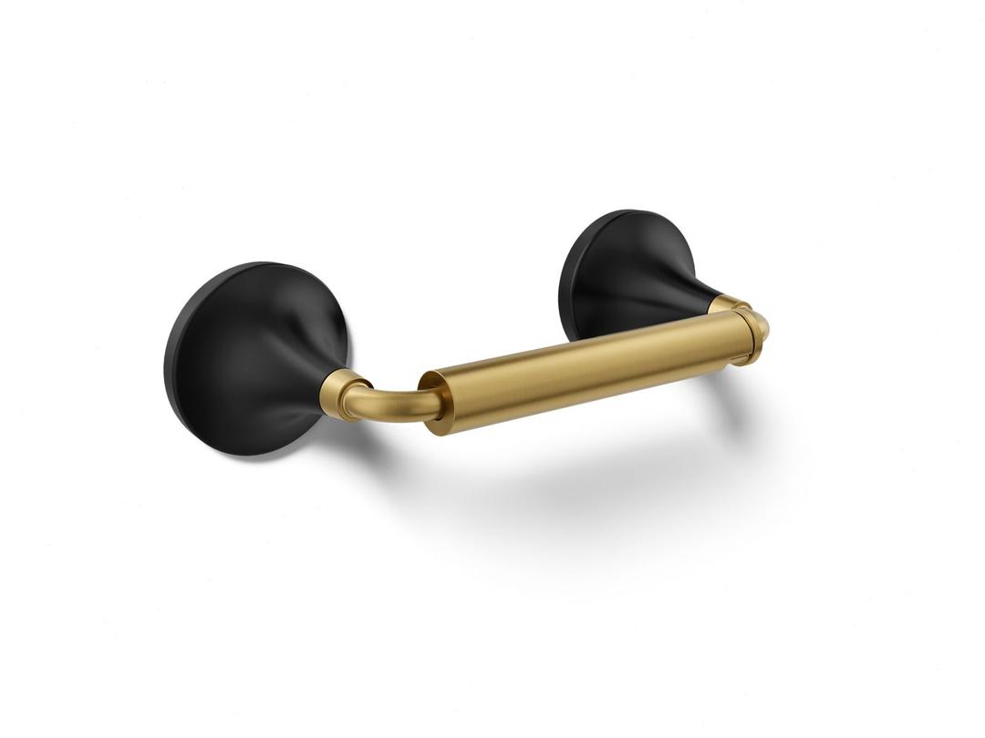 Kohler | Tone | Toilet Paper Holder - Matte Black With Brushed Moderne Brass by Kohler