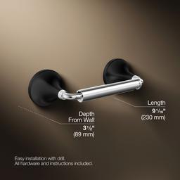 Kohler ToneE Pivoting toilet paper holder - Polished Chrome With Matte Black - image 3