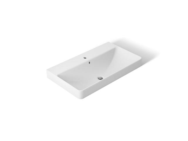 Vox Rectangle Vessel Bathroom Sink With Single Faucet Hole