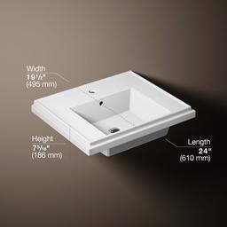 Kohler Tresham 24'' square pedestal bathroom sink - White - image 3