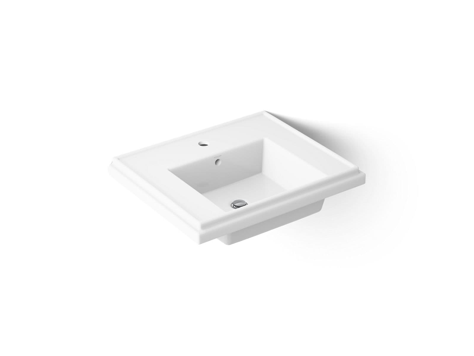 Kohler Tresham 24'' square pedestal bathroom sink - White by Kohler