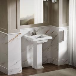 Kohler Tresham 24'' square pedestal bathroom sink - White - image 4