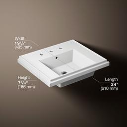 Kohler Tresham 24'' square pedestal bathroom sink - White - image 3