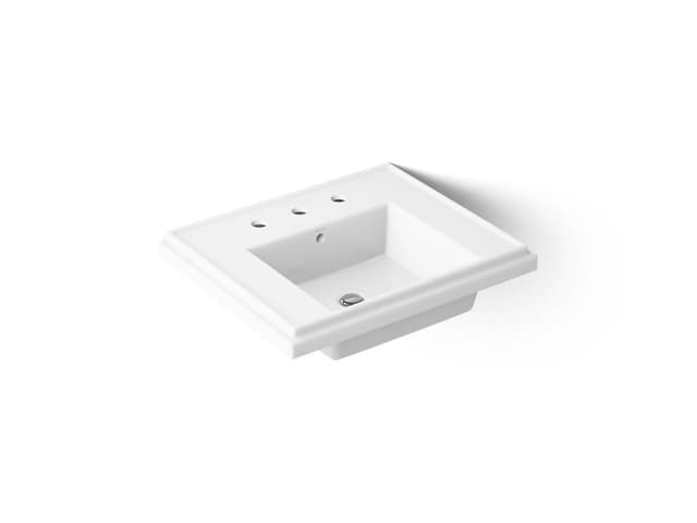 Kohler Tresham 24'' square pedestal bathroom sink - White