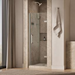 Kohler ComposedE Frameless pivot shower door, 71-5/8'' H x 27-5/8 - 28-3/8'' W, with 3/8'' thick Crystal Clear glass - Anodized Brushed Nickel - image 2