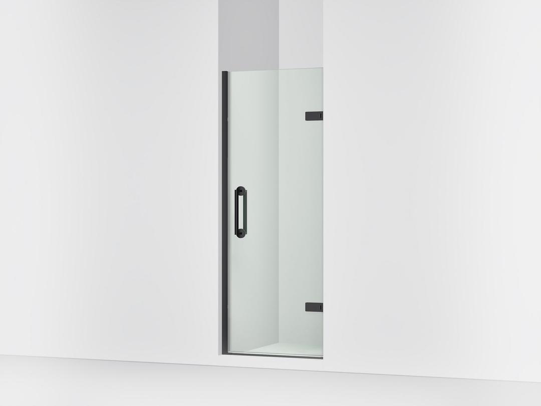 Kohler ComponentsE Frameless pivot shower door, 71-5/8'' H x 27-5/8 - 28-3/8'' W, with 3/8'' thick Crystal Clear glass - Matte Black by Kohler