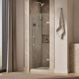 Kohler ComponentsE Frameless pivot shower door, 71-5/8'' H x 27-5/8 - 28-3/8'' W, with 3/8'' thick Crystal Clear glass - Anodized Brushed Nickel - image 2