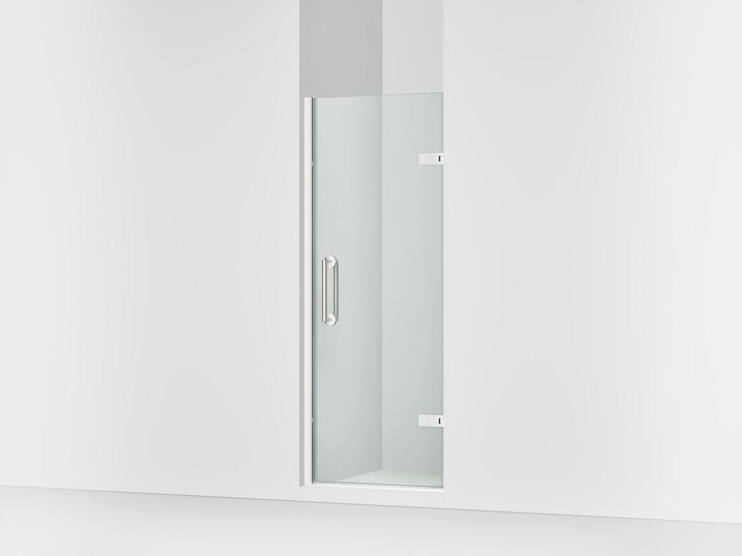 Kohler ComponentsE Frameless pivot shower door, 71-5/8'' H x 27-5/8 - 28-3/8'' W, with 3/8'' thick Crystal Clear glass - Bright Polished Silver by Kohler