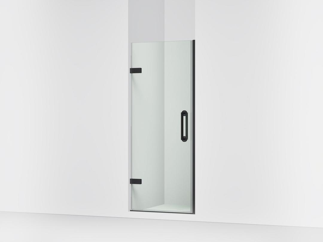 Kohler ComponentsE Frameless pivot shower door, 71-5/8'' H x 29-5/8 - 30-3/8'' W, with 3/8'' thick Crystal Clear glass - Matte Black by Kohler