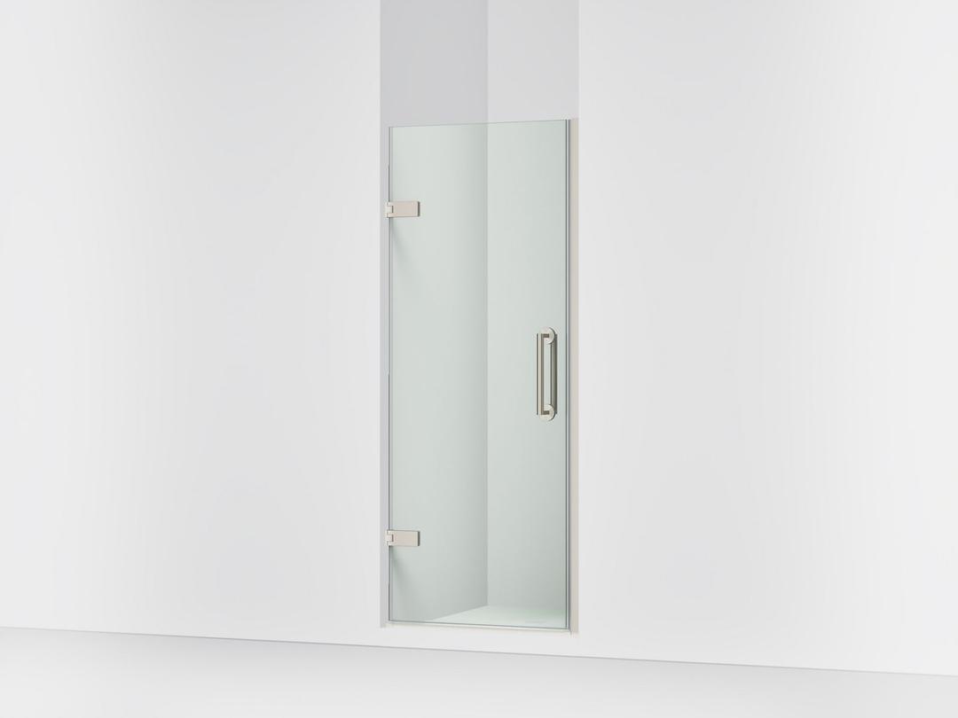 Kohler ComponentsE Frameless pivot shower door, 71-5/8'' H x 29-5/8 - 30-3/8'' W, with 3/8'' thick Crystal Clear glass - Anodized Brushed Nickel by Kohler